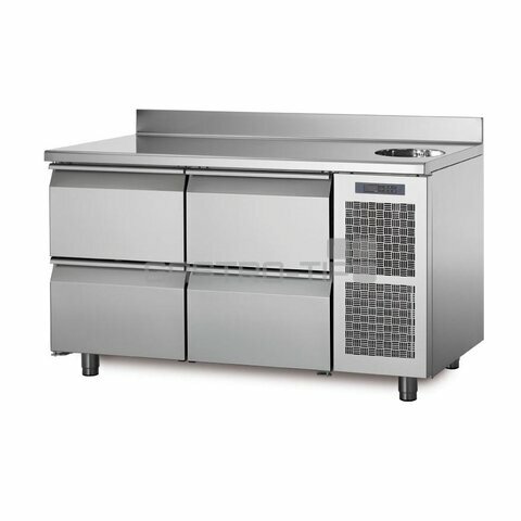 Chladící stůl TA13/4MS s deskou, dřezem a zadním lemem