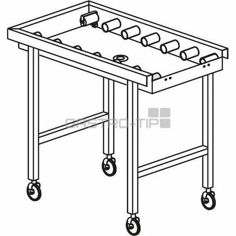 Stůl válečkový pojízdný s vanou 1640 x 650 x 850 mm