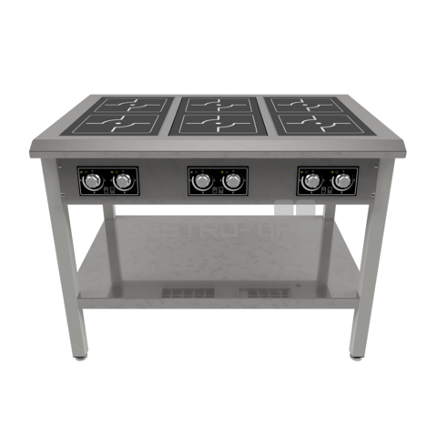 Sporák indukční PIN 06 F 30kW (hranaté zóny 6x 5kW)