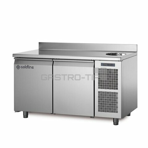 Chladící stůl TA13/1MS s deskou, dřezem a zadním lemem