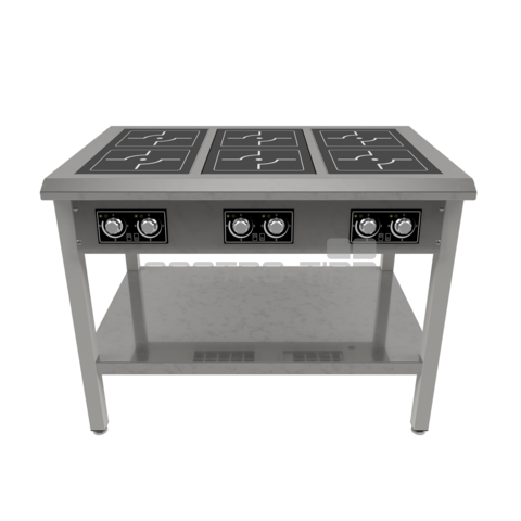 Sporák indukční PIN 06 R 30kW (Kulaté zóny 6x 5kW)