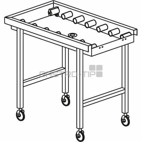 Stůl válečkový pojízdný s vanou 1100 x 650 x 850 mm