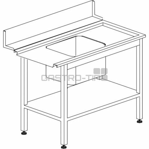 Stůl vstupní s dřezem s policí 1200 x 730 x 850 mm
