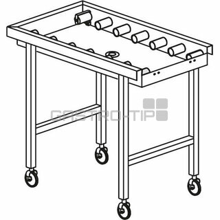 Stůl válečkový pojízdný s vanou 1640 x 650 x 850 mm