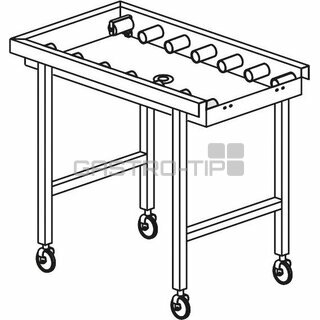 Stůl válečkový pojízdný s vanou 1100 x 650 x 850 mm