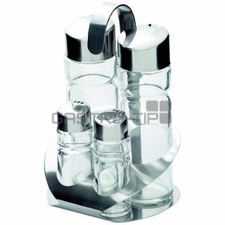 Menážka 4 místná na pepř,sůl, olej, ocet (D)