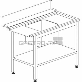 Stůl vstupní s dřezem s policí 1200 x 730 x 850 mm
