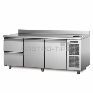 Chladící stůl TA17/2MS s deskou, dřezem a zadním lemem