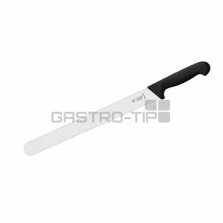 Nůž krájecí uzenářský 31 cm, hladký - černý
